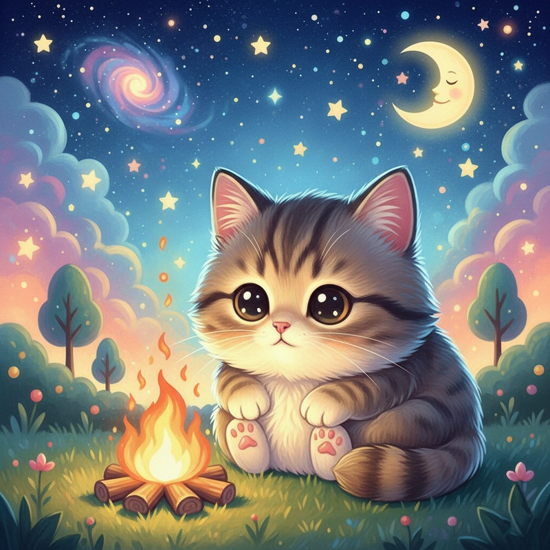 Hình nền mèo chibi cute xinh yêu