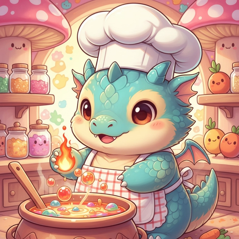 Hình rồng chibi dễ thương tươi sáng