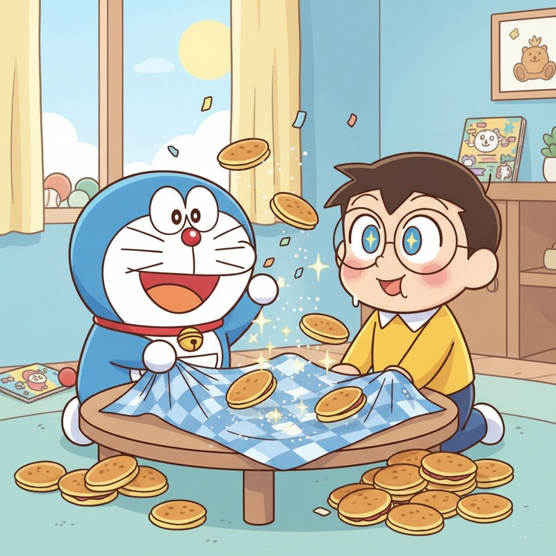 Hình vẽ Doraemon chibi ngộ nghĩnh