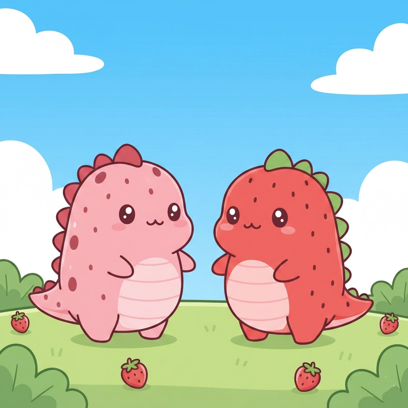 Khủng long chibi cute sinh động