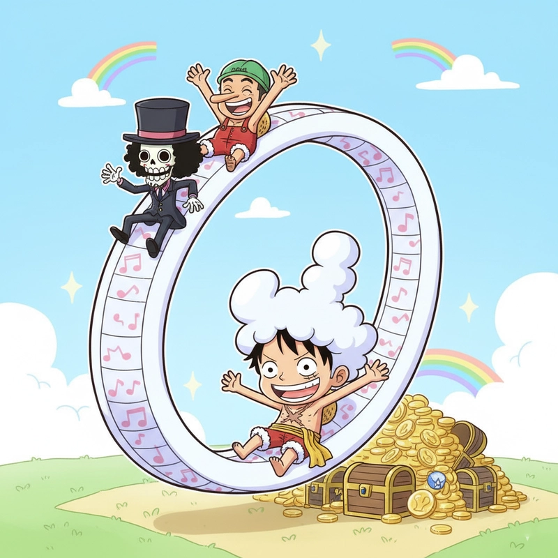 Luffy Gear 5 chibi phong cách One Piece
