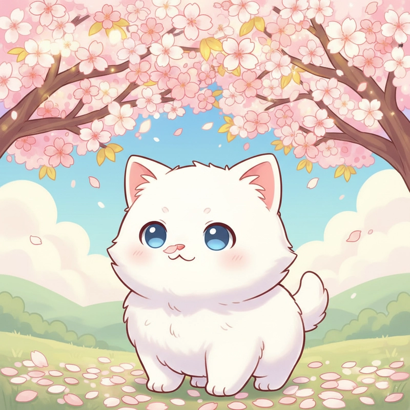 Mèo chibi anime dễ thương