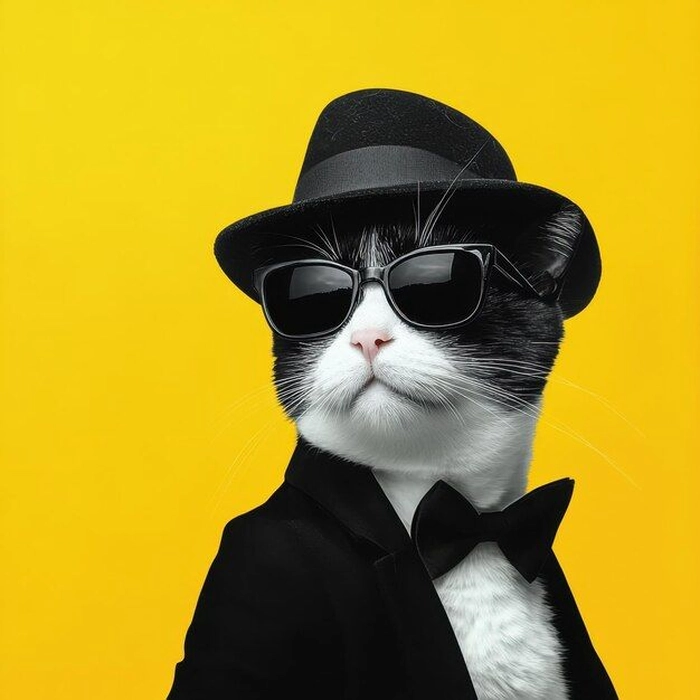 Mèo mặc vest meme biểu cảm ngộ