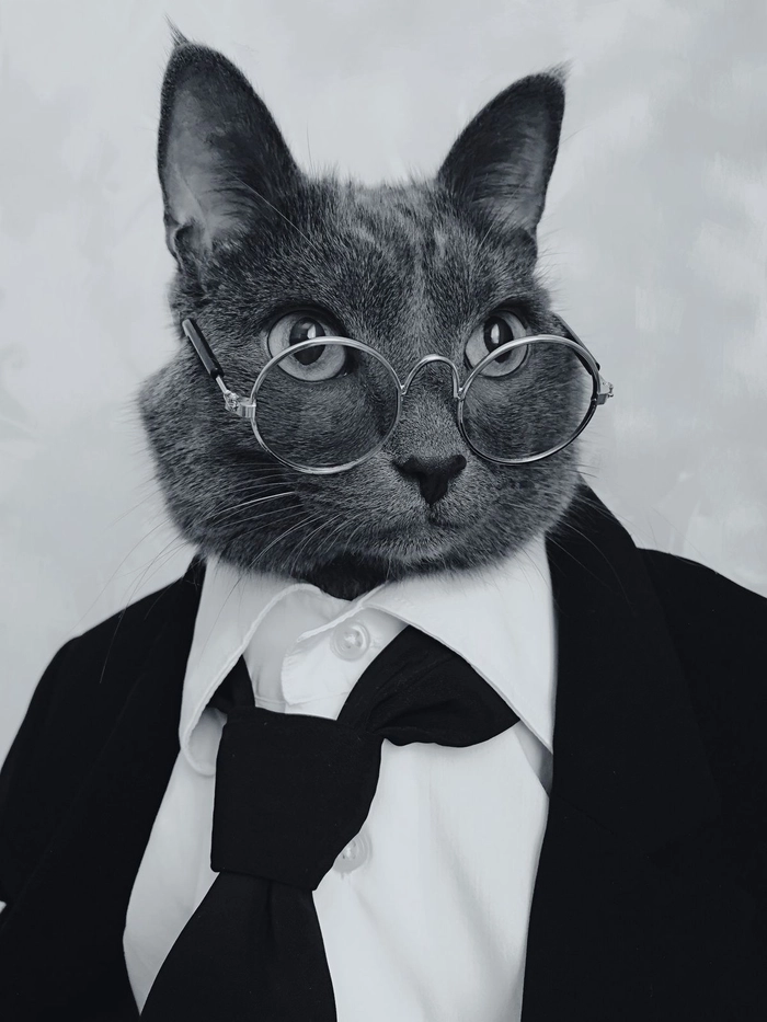 Mèo mặc vest meme siêu đáng yêu