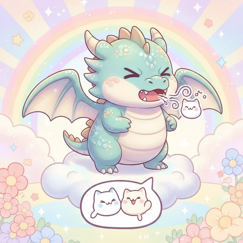 Rồng chibi anime phong cách xinh