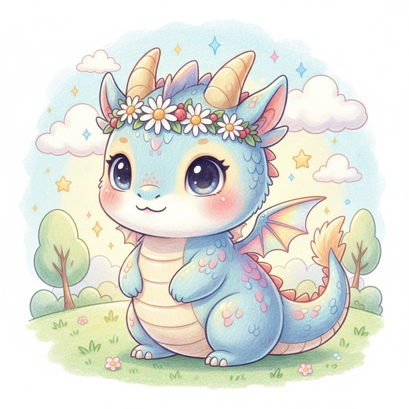 Rồng con chibi cute đầy ngộ nghĩnh