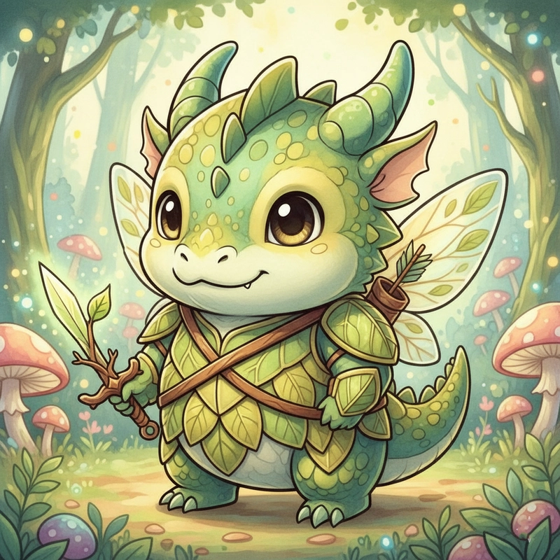 Rồng con chibi cute tinh nghịch