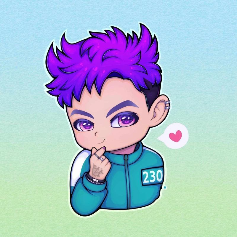 Squid Game Thanos chibi phong thái hài hước