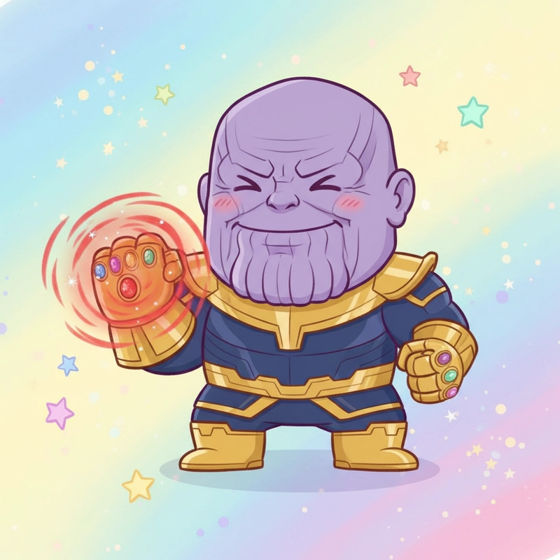 Thanos Marvel chibi dễ thương biểu cảm hài hước