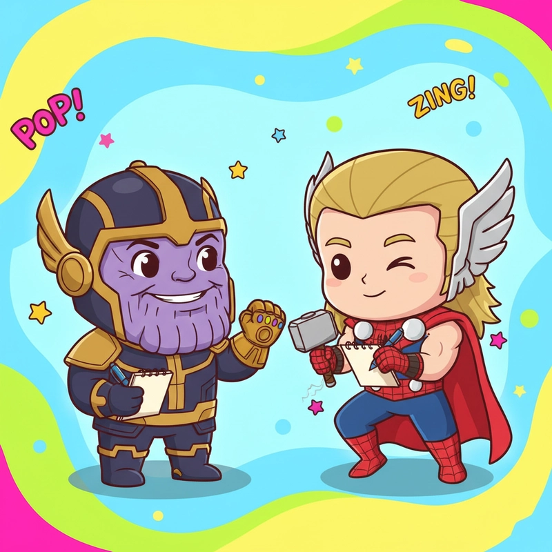 Thanos Marvel chibi dễ thương