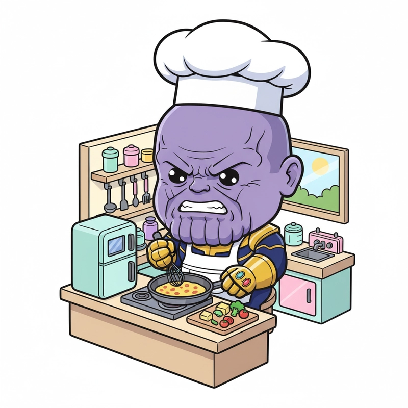 Thanos chibi Marvel cute biểu cảm