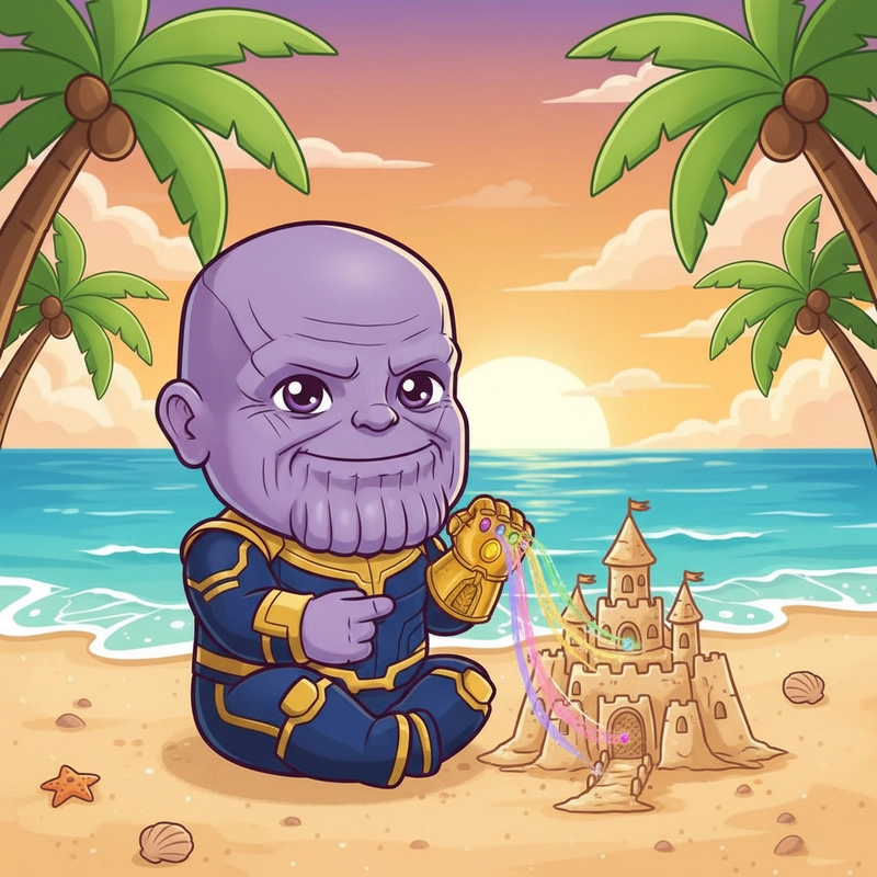 Thanos chibi Marvel cute tinh nghịch