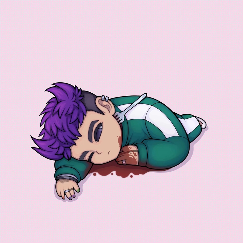 Thanos chibi Squid Game màu sắc tươi sáng