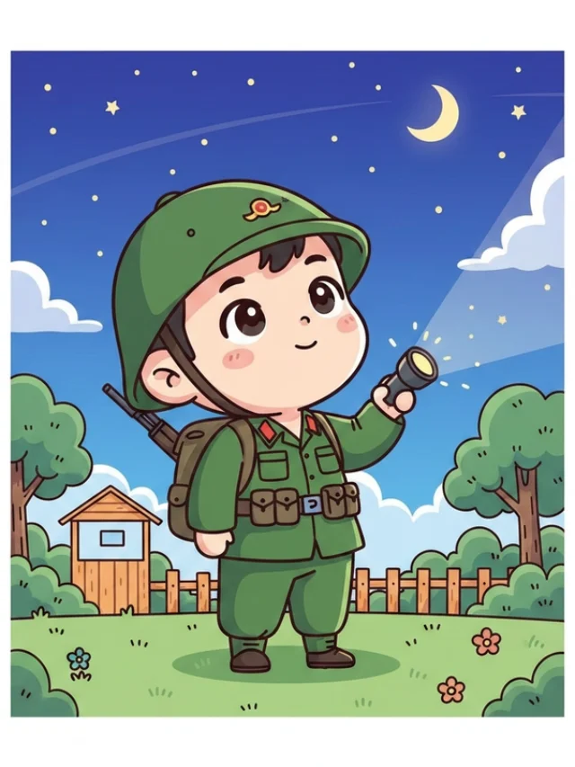 Chú bộ đội chibi tinh nghịch