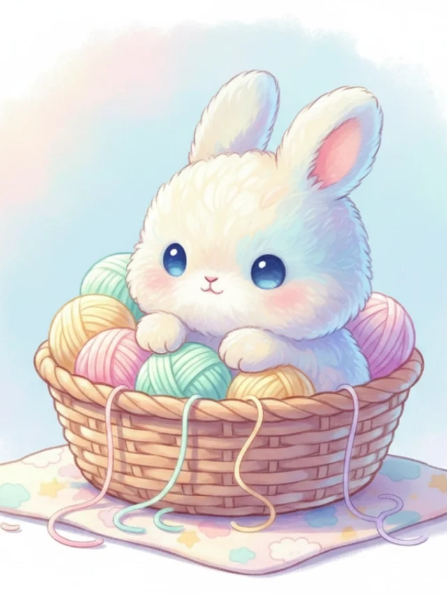 Hình nền thỏ cute chibi xinh