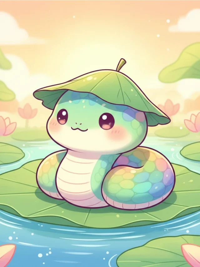 Rắn cute chibi biểu cảm hài hước