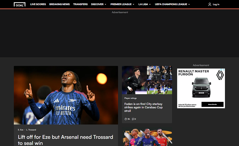 Goal.com tập trung mạnh vào tin tức chuyển nhượng