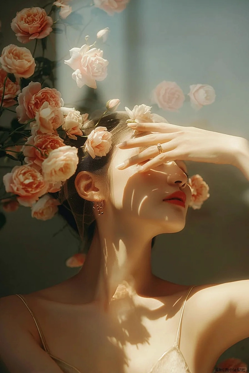Hình nền cô gái và hoa hợp phong cách vintage