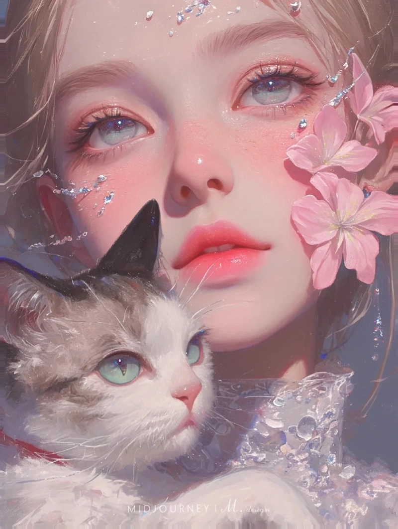 Hình nền cô gái và hoa tone pastel dịu mát