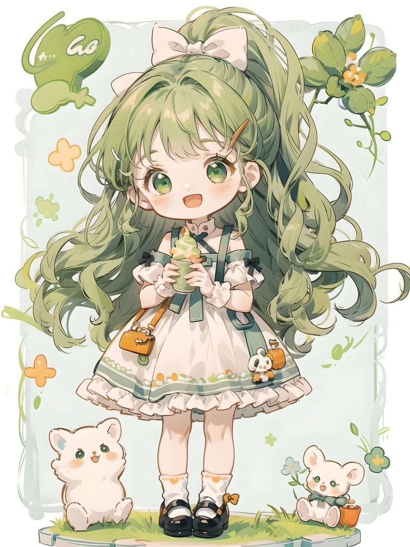 Hình nền bé gái chibi hợp style dễ thương