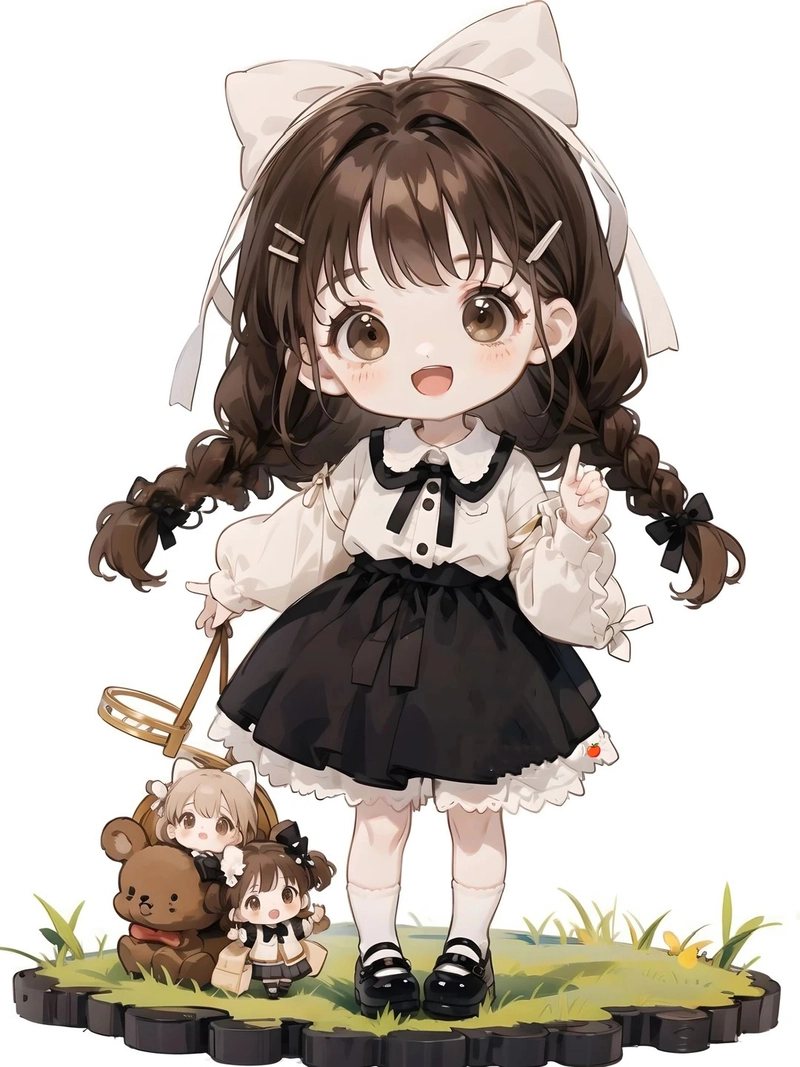Hình nền chibi cô gái dễ thương phúng phính