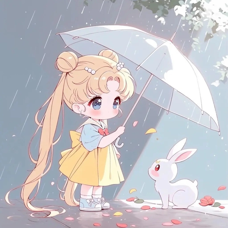 Hình nền chibi cô gái phong cách anime