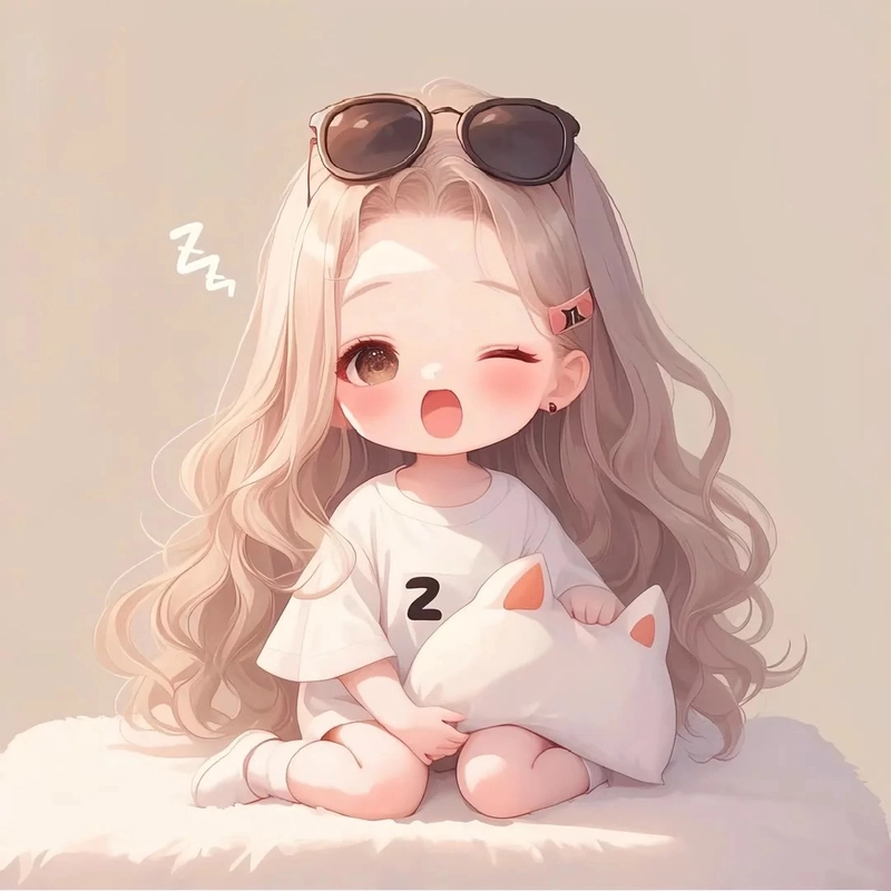 Hình nền cô gái cute chibi hợp vibe baby
