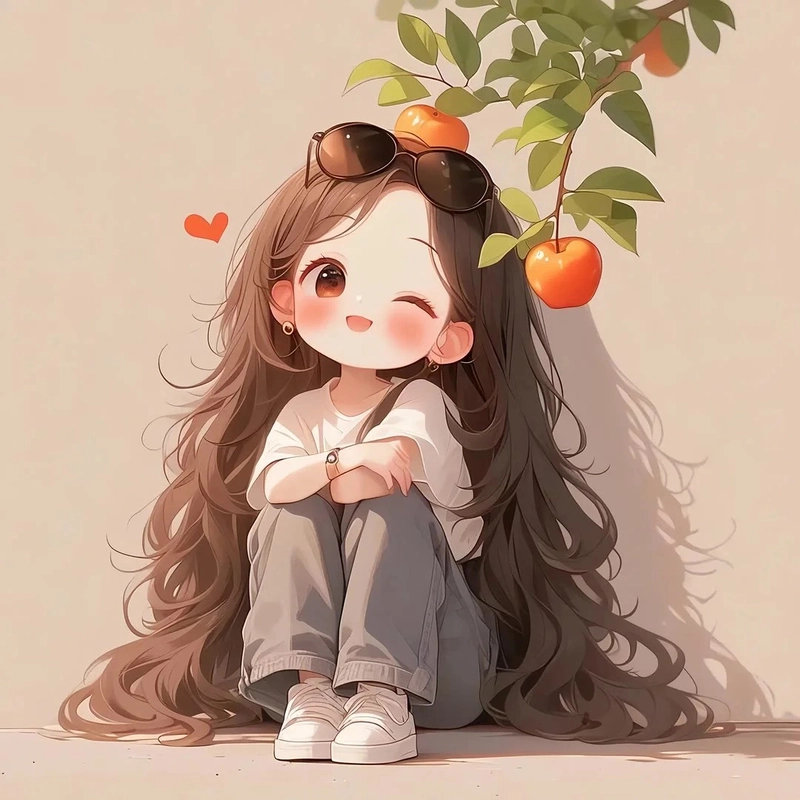 Hình nền cô gái dễ thương chibi hợp màn hình máy tính