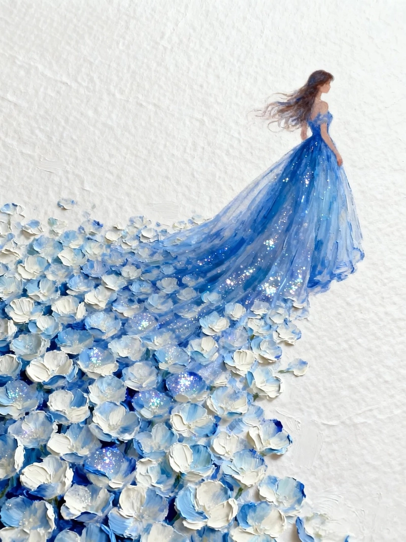 Hình nền cô gái màu xanh dương mang chiều sâu cảm xúc